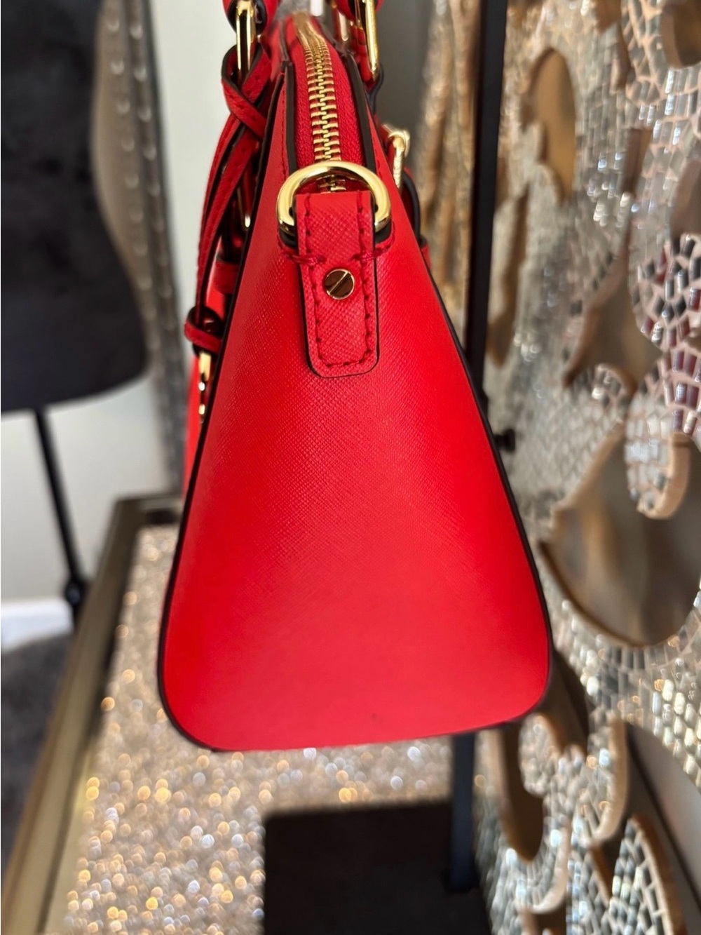 ⭐️Michael Kors Red Saffiano Leather Satchel - Picture 5 of 9